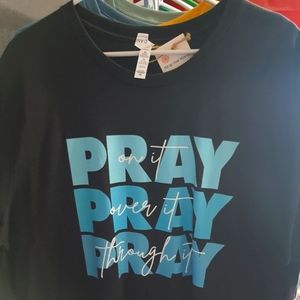Bella Canvas Black shirt, Pray On It, Pray Over It, Pray Through It